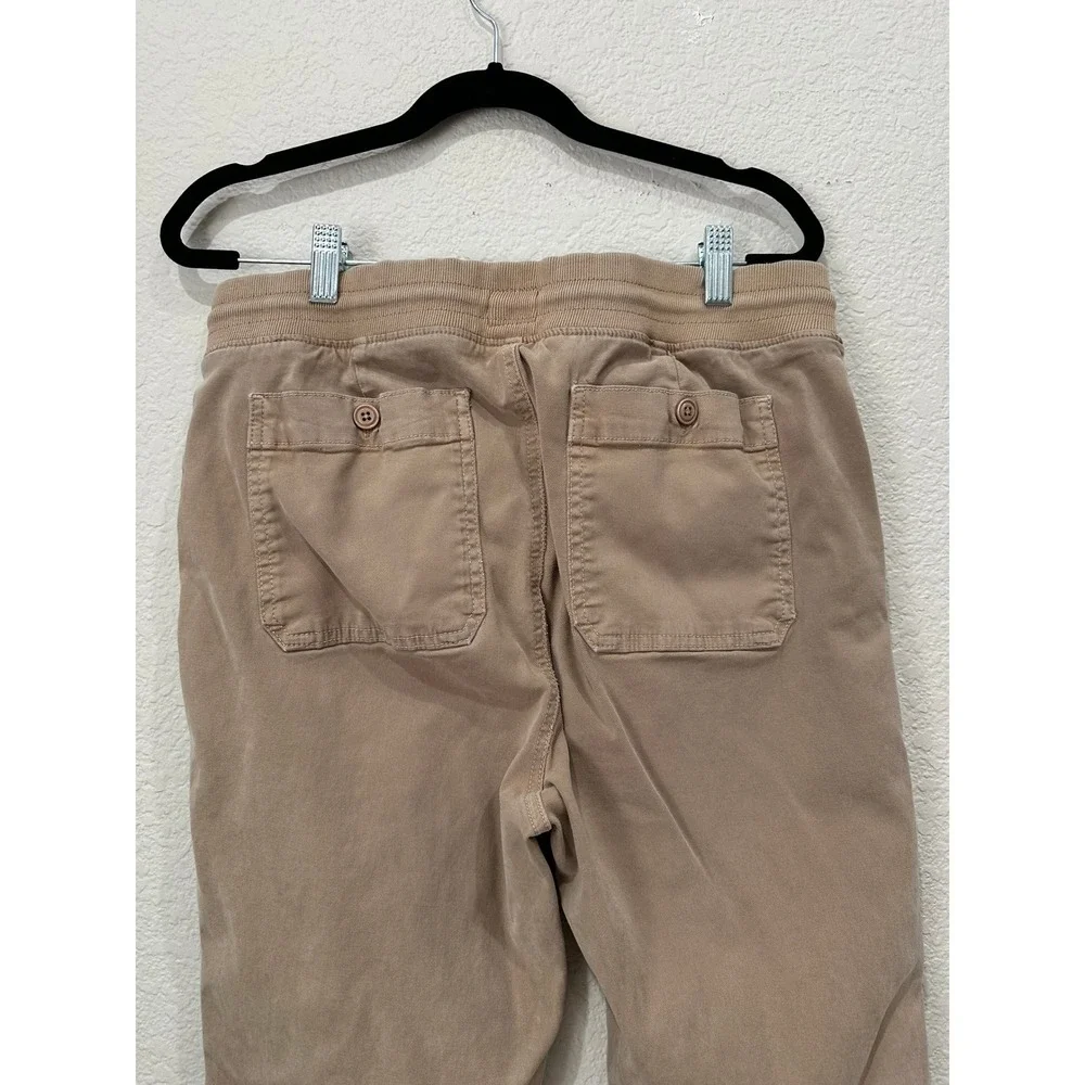 Faherty Arlie Day Pants Womens Medium Tan Khaki Jogger Tapered Stretch Tencel